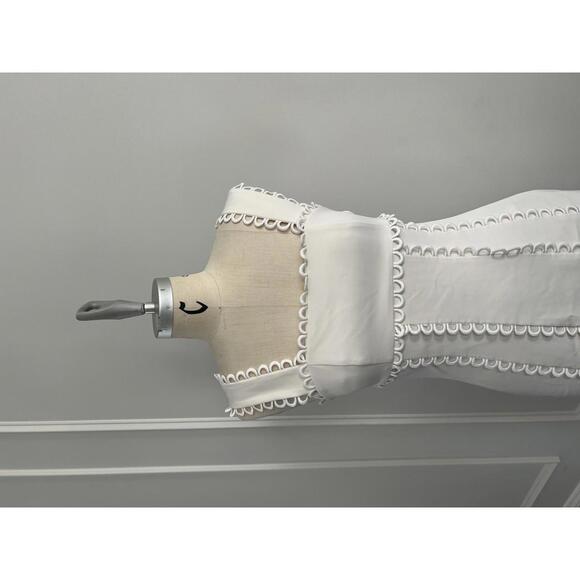 Anthropologie x BHLDN - White Sleeveless Midi Dress with Scalloped Edges, Size S - Picture 5 of 12